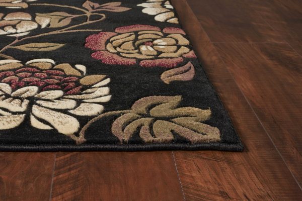 1' x 2' Black Polypropylene Area Rug - Image 5