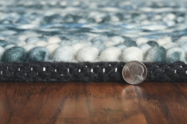 39 X 63 Blue Wool Rug - Image 2