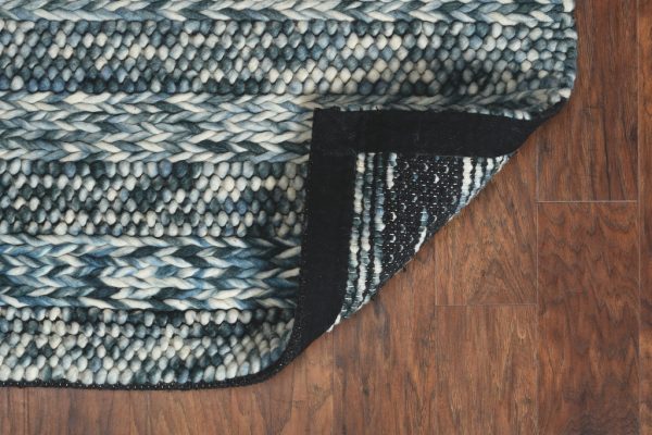 39 X 63 Blue Wool Rug - Image 3