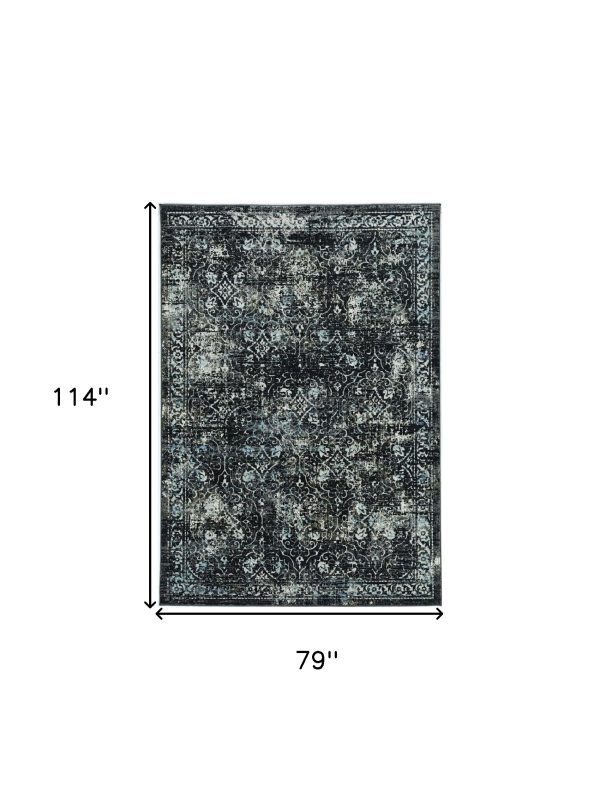 7' X 10' Black Grey Diamond Area Rug - Image 2