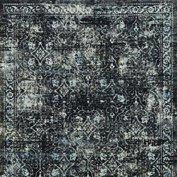 7' X 10' Black Grey Diamond Area Rug - Image 4