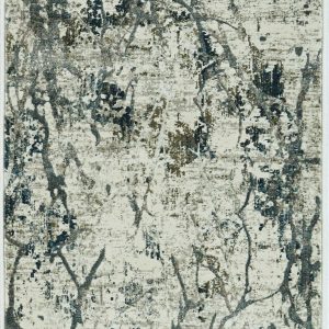 7'x10' Ivory Mist Machine Woven Abstract Splatter Indoor Area Rug