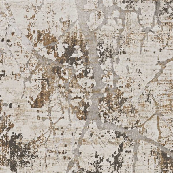79 X 114 Ivory or Gold Polypropylene or Viscose Rug - Image 2