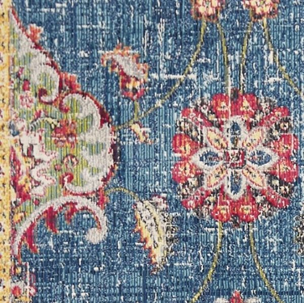 63" X 91" Blue Polypropylene Rug - Image 4