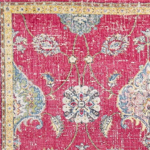 63" X 91" Pink Polypropylene Rug - Image 3