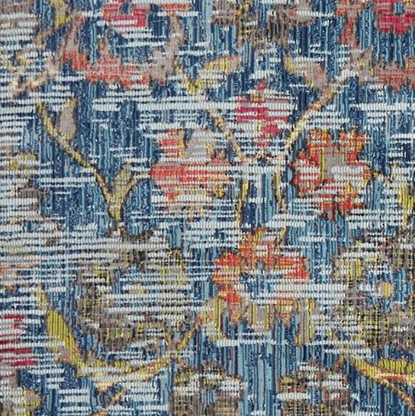 63" X 91" Blue Polypropylene Rug - Image 3