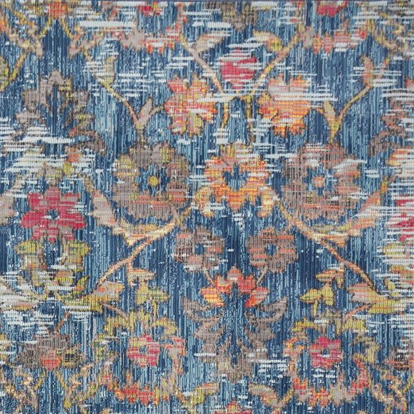 63" X 91" Blue Polypropylene Rug - Image 4