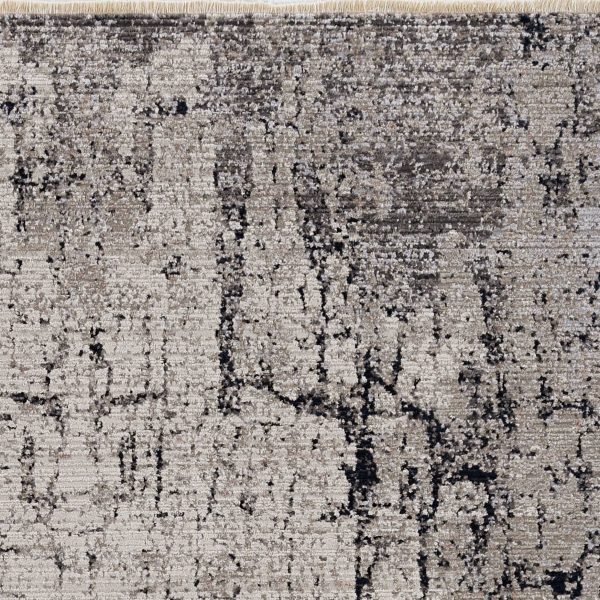 5'x8' Ivory Gold Machine Woven Geometric Indoor Area Rug - Image 3