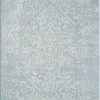 7' Spa Blue Machine Woven Distressed Medallion Indoor Runner Rug - Image 2