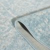 7' Spa Blue Machine Woven Distressed Medallion Indoor Runner Rug - Image 3