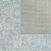 7' Spa Blue Machine Woven Distressed Medallion Indoor Runner Rug - Image 4