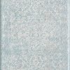 7' Spa Blue Machine Woven Distressed Medallion Indoor Runner Rug - Image 5