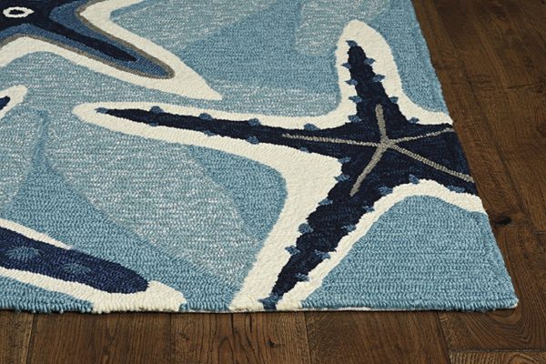 2' x 3' Blue Polypropylene Accent Rug - Image 2