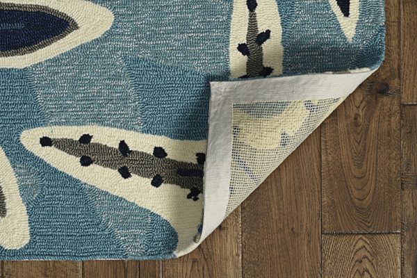 2' x 3' Blue Polypropylene Accent Rug - Image 3