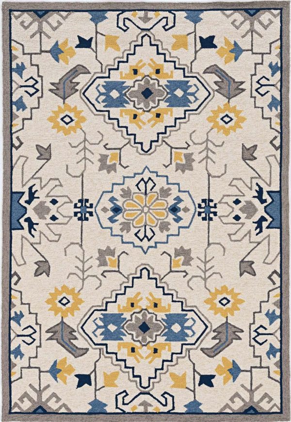 2' x 3' Ivory Polypropylene Accent Rug