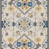 3' x 5' Ivory Mosaic Floral Area Rug - Image 3