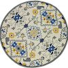 3' x 5' Ivory Mosaic Floral Area Rug - Image 2