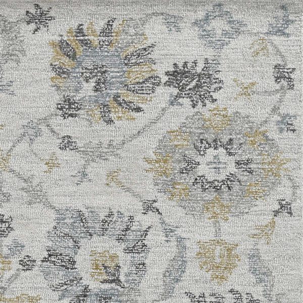 5'x7' Ivory Hand Tufted Space Dyed Floral Traditional Indoor Area Rug - Image 4