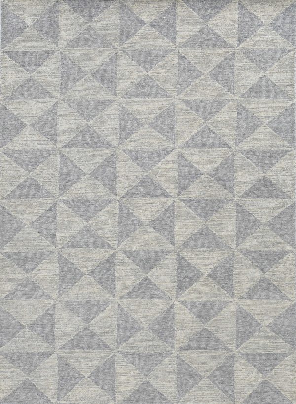 5' x 7' Ivory Geometric Pattern Wool Indoor Area Rug - Image 2