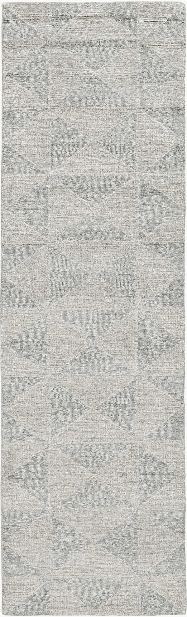 5' x 7' Ivory Geometric Pattern Wool Indoor Area Rug - Image 5