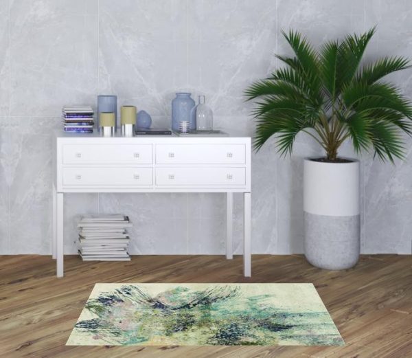 3'x5' Ivory Machine Woven Abstract Splatter Indoor Area Rug - Image 2