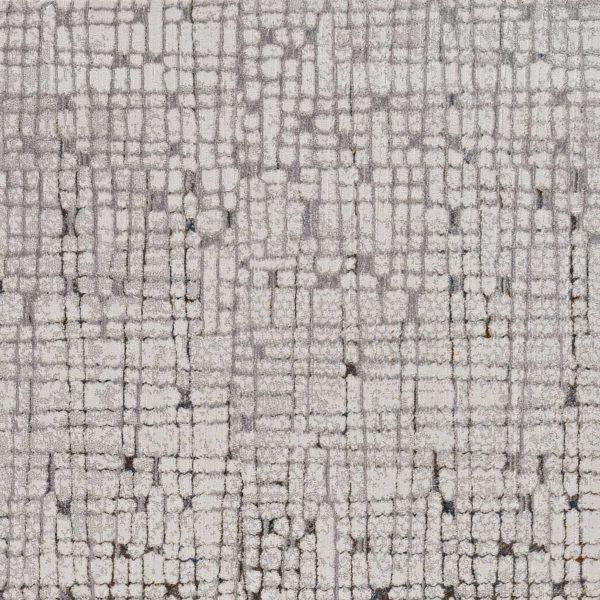 7' Grey Machine Woven Abstract Lines Indoor Runner Rug - Image 3
