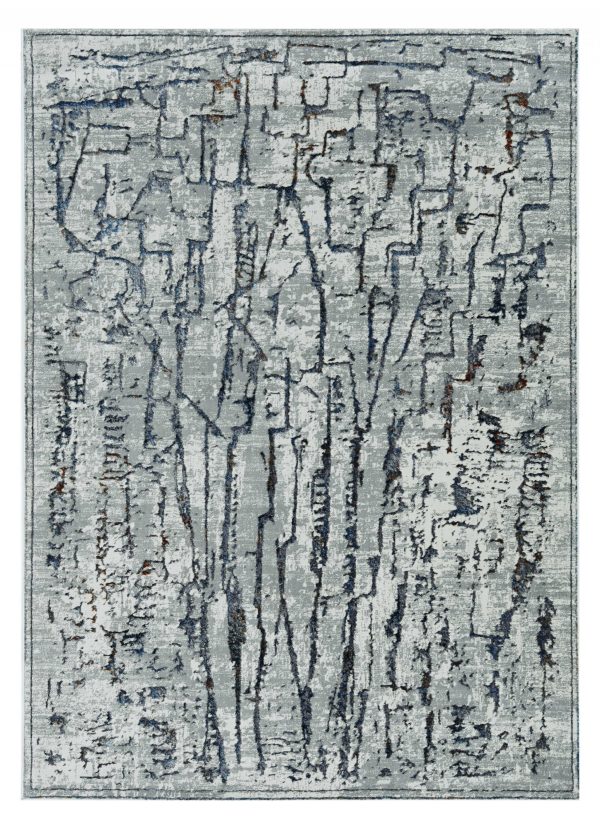 3' x 5' Grey Abstract Lines Area Rug - Image 4