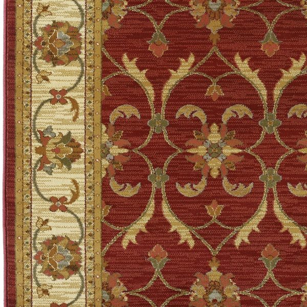 23 X 35 Red or  Ivory  Polypropylene Rug - Image 4