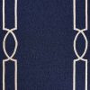 2'x3' Ocean Blue Hand Hooked UV Treated Bordered Indoor Outdoor Accent Rug - Image 2
