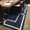 2'x3' Ocean Blue Hand Hooked UV Treated Bordered Indoor Outdoor Accent Rug - Image 3