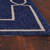2'x3' Ocean Blue Hand Hooked UV Treated Bordered Indoor Outdoor Accent Rug - Image 4
