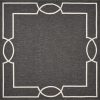 5'x7' Grey Hand Hooked UV Treated Distressed Traditional Floral Indoor Outdoor Area Rug