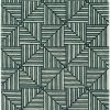 8' Navy Charcoal Hand Tufted Geometric Diamond Pattern Indoor Runner Rug - Image 2