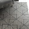 8' Navy Charcoal Hand Tufted Geometric Diamond Pattern Indoor Runner Rug - Image 3
