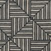 8' Navy Charcoal Hand Tufted Geometric Diamond Pattern Indoor Runner Rug - Image 5