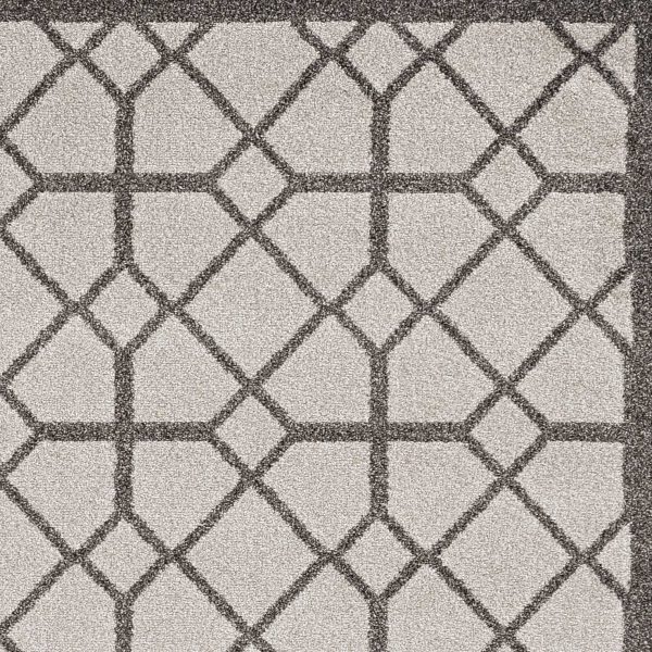2' x 3' Ivory or Grey Diamond Pattern Accent Rug - Image 3