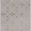 5'x8' Ivory Silver Machine Woven Geometric Indoor Area Rug - Image 2
