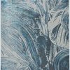 3' x 5' Silver or Blue Abstract Brushstrokes Area Rug - Image 2