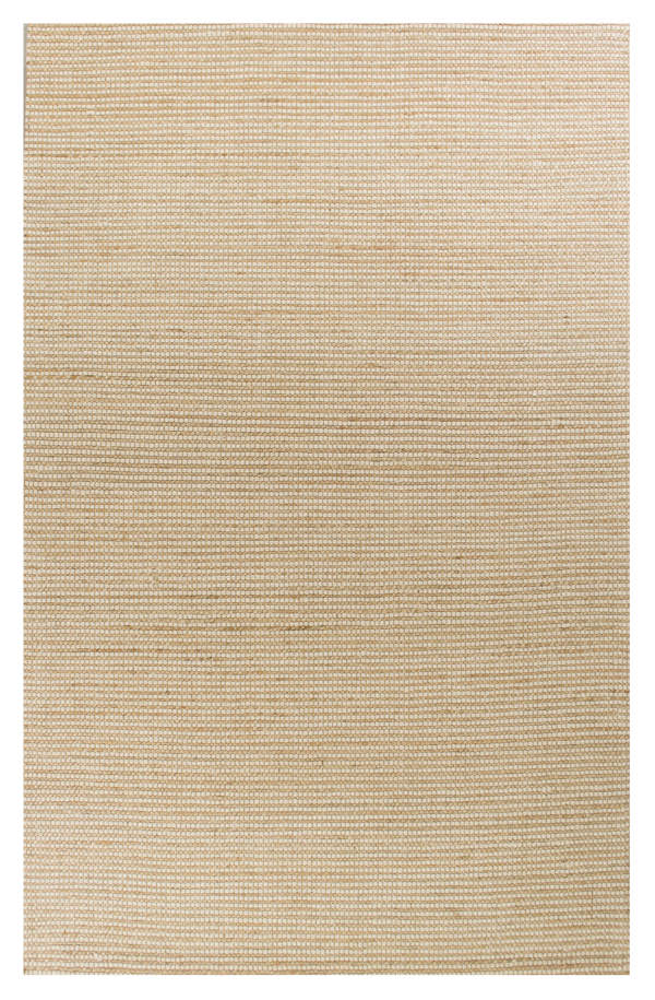 5'x7' Ivory Hand Woven Jute And Wool Indoor Area Rug