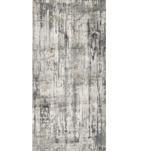 8' Grey Machine Woven Abstract Drip Indoor Runner Rug