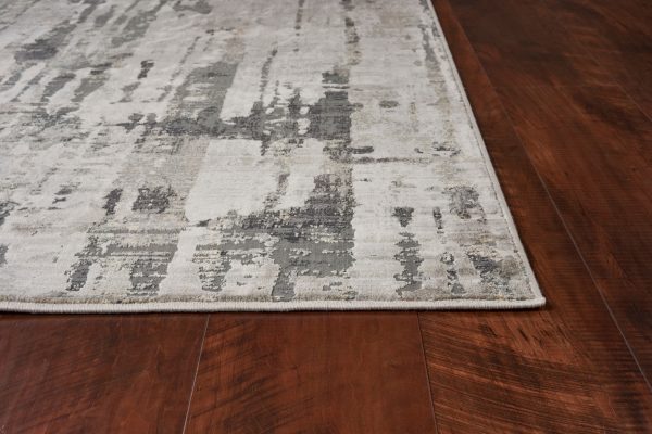 3'x5' Grey Machine Woven Abstract Drip Indoor Area Rug - Image 4
