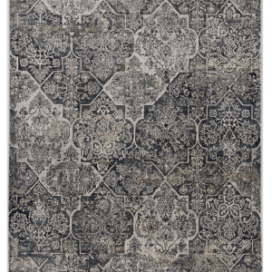 3'x5' Grey Machine Woven Quatrefoil Indoor Area Rug