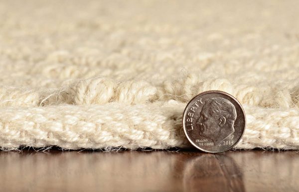 2'x4' Ivory Hand Woven Herringbone Jute Indoor Accent Rug - Image 4