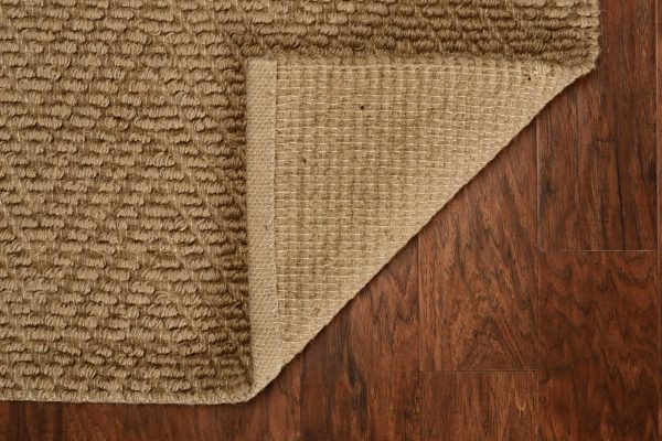 8' Natural Beige Hand Woven Herringbone Jute Indoor Runner Rug - Image 5