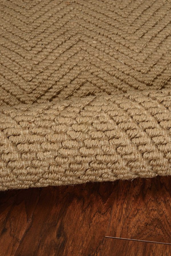 5' x 8' Natural Herringbone Weave Indoor Jute Area Rug - Image 2
