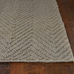2'x4' Grey Heather Hand Woven Herringbone Jute Indoor Accent Rug