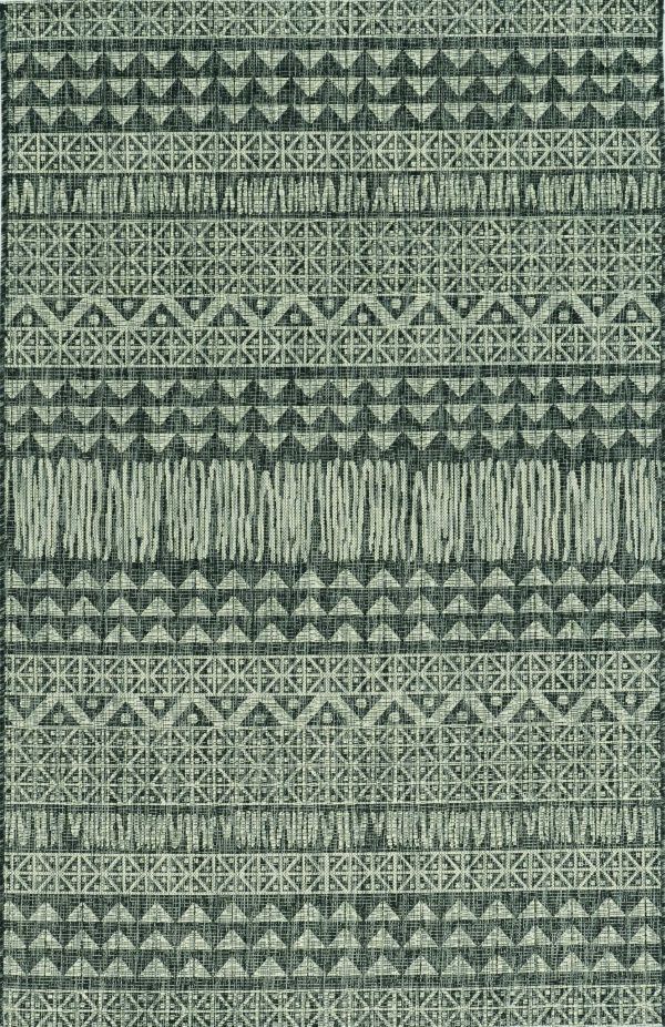 5' x 8' Charcoal Aztec Pattern Rug - Image 2