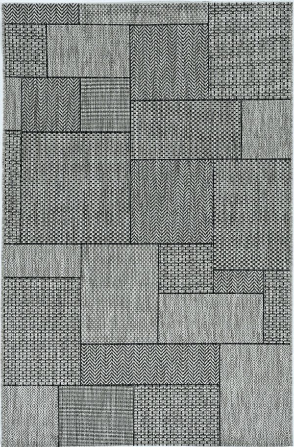 5' x 8' Grey Geometric Patterns Area Rug - Image 2