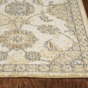 2' x 3' Ivory Sand Vintage Wool Accent Rug