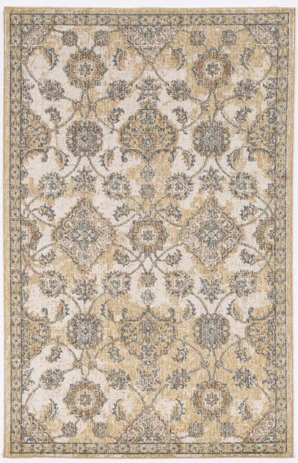2' x 3' Ivory Sand Vintage Wool Accent Rug - Image 2